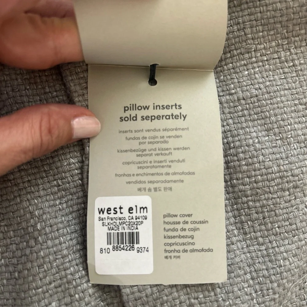 West Elm Charcoal 20x20 Pillow Covers